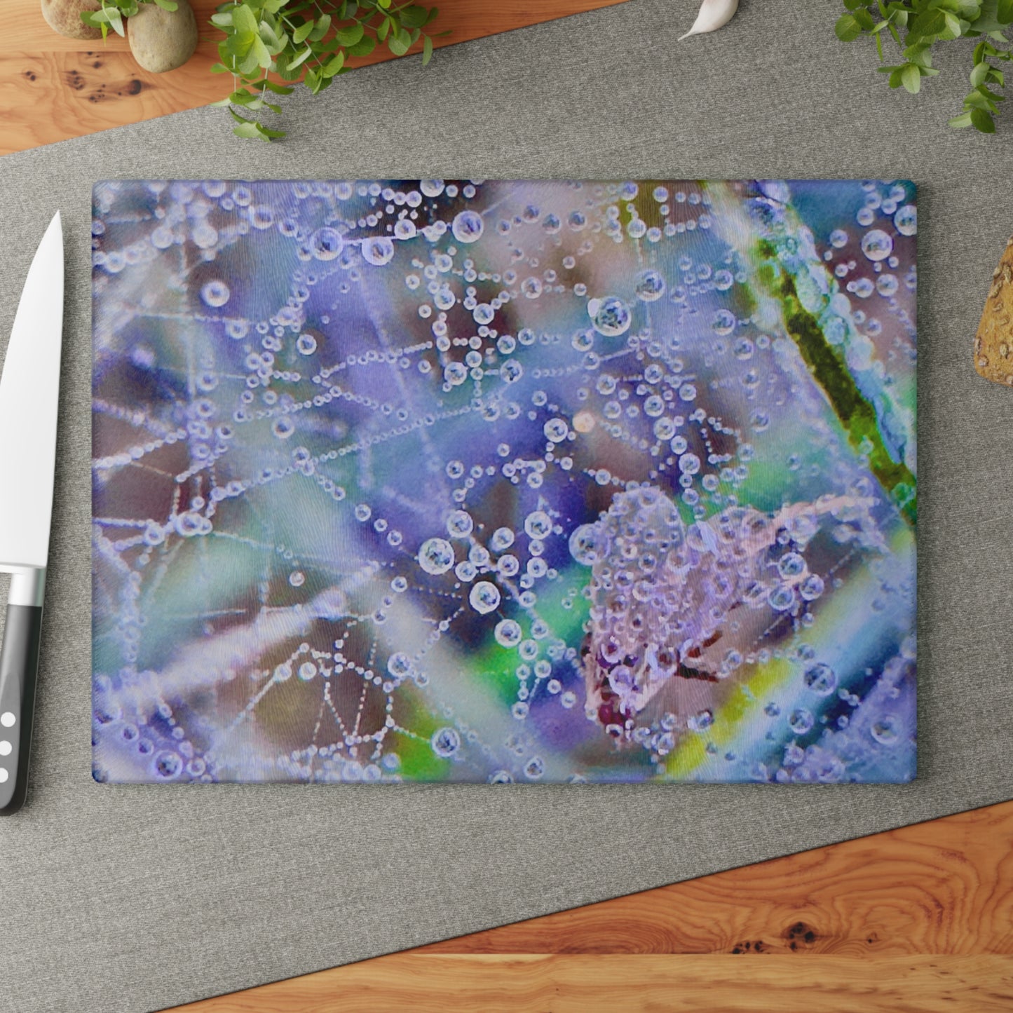 Glass Cutting Board - Cut through LavenderSharp