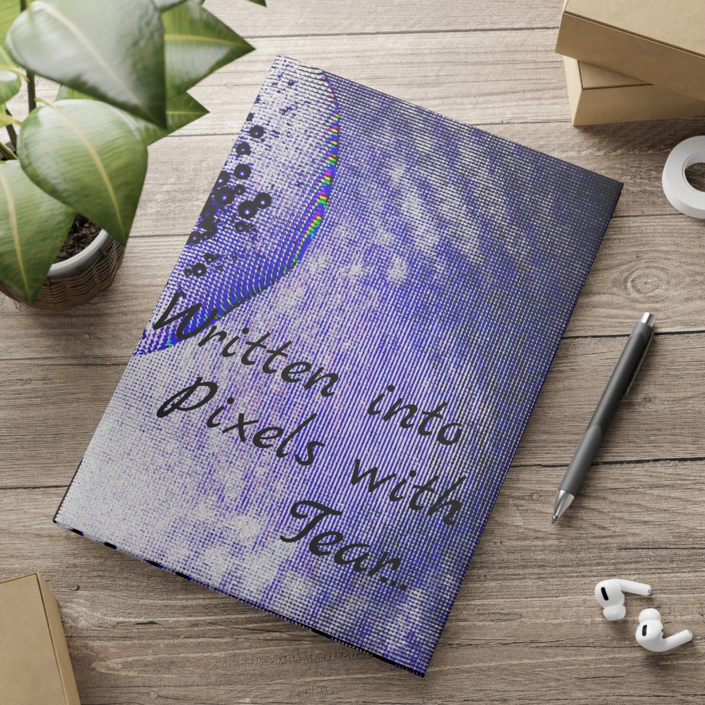 Notebook with Puffy Covers - Written Into Pixels with Tear