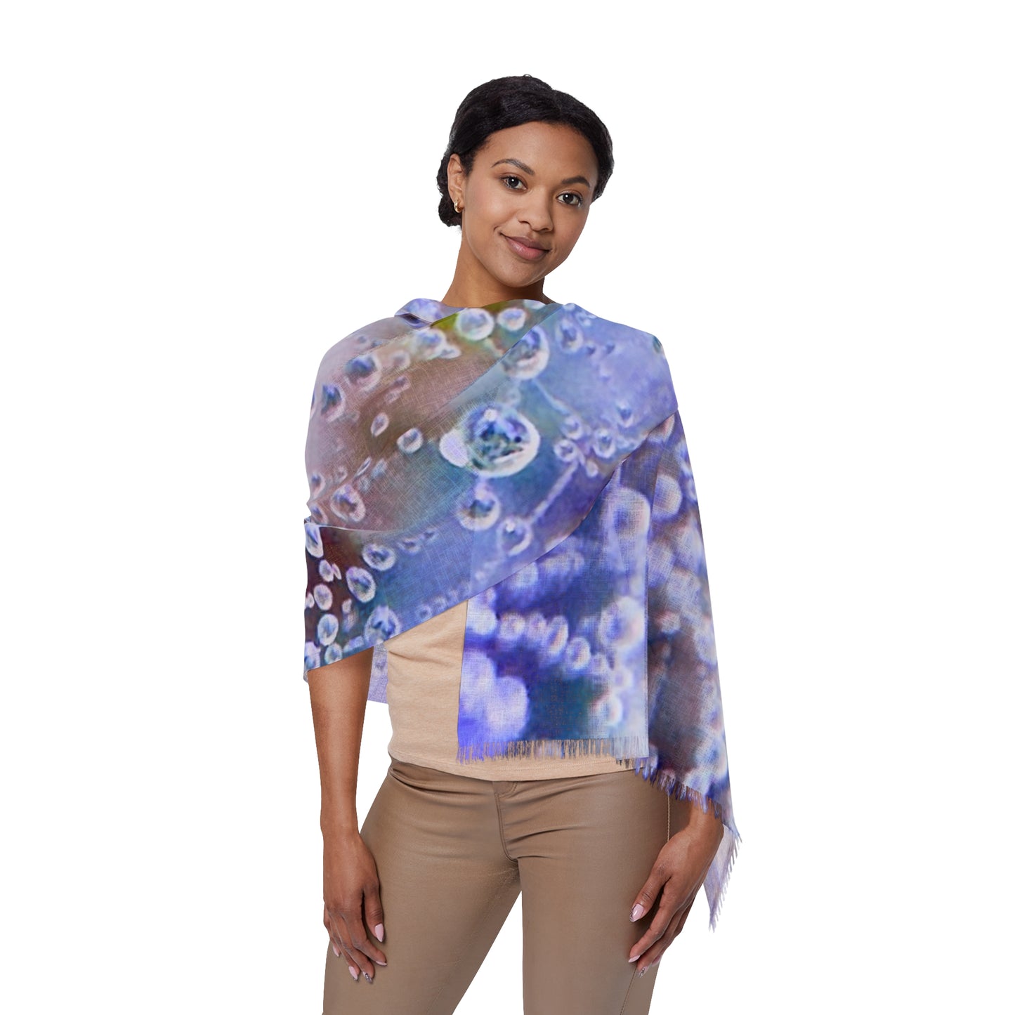 Light Scarf - Raindrops in Lavender Spin