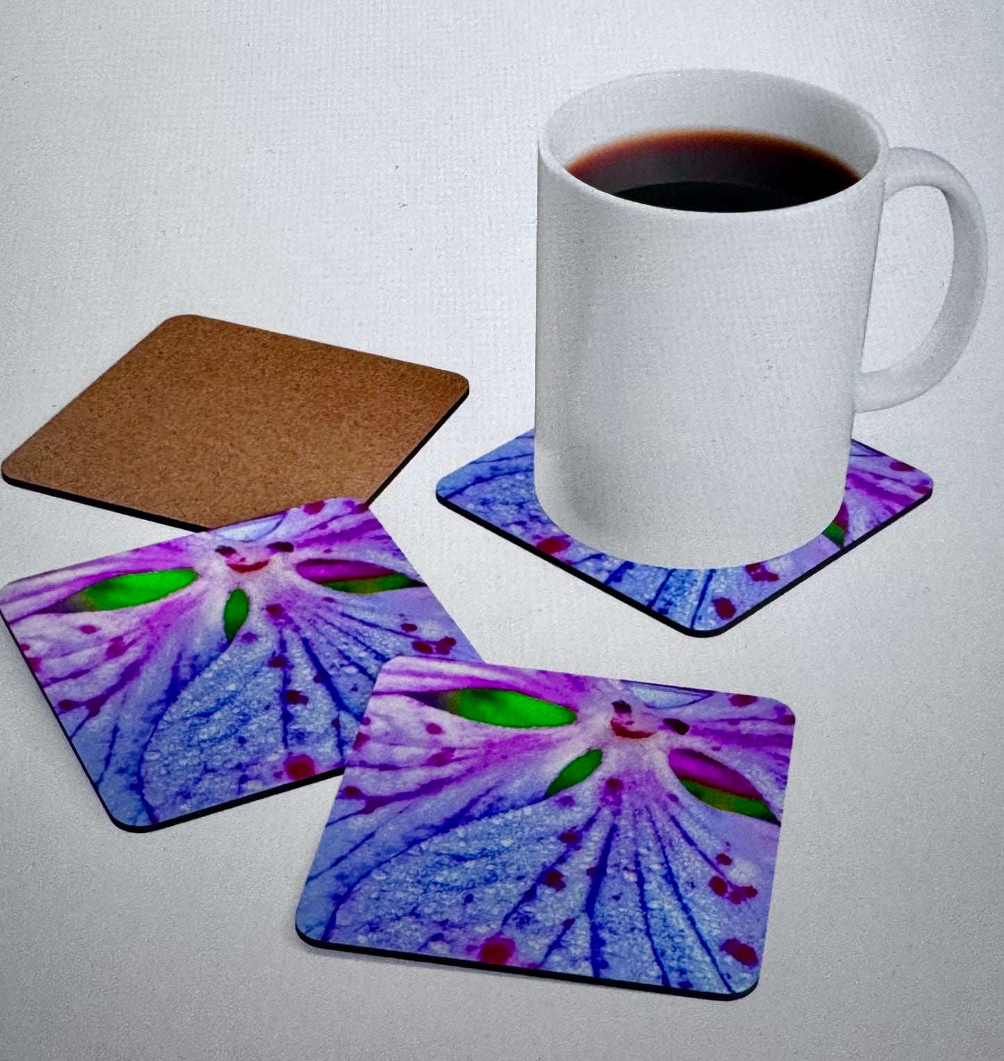 Corkwood Coaster Set -Flower Smile Last