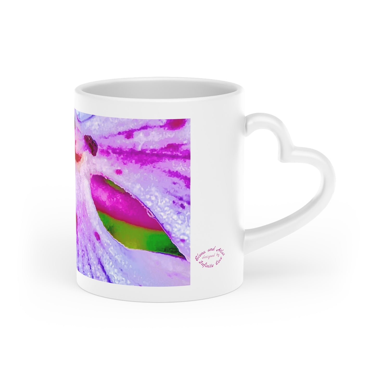 Heart-Shaped Mug - Flower Blooms in Pink