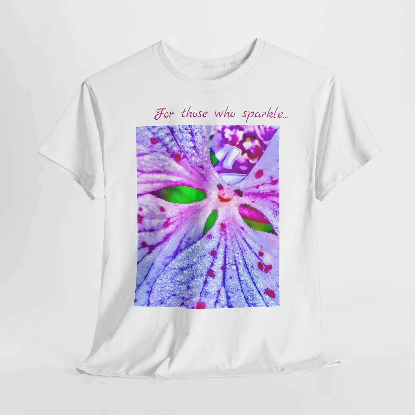 Unisex Cotton Tshirt - Smile Sparkles in Pink