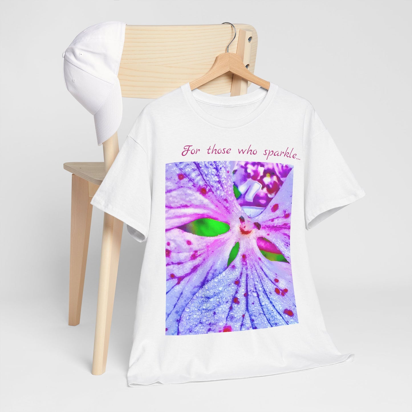 Unisex Cotton Tshirt - Smile Sparkles in Pink