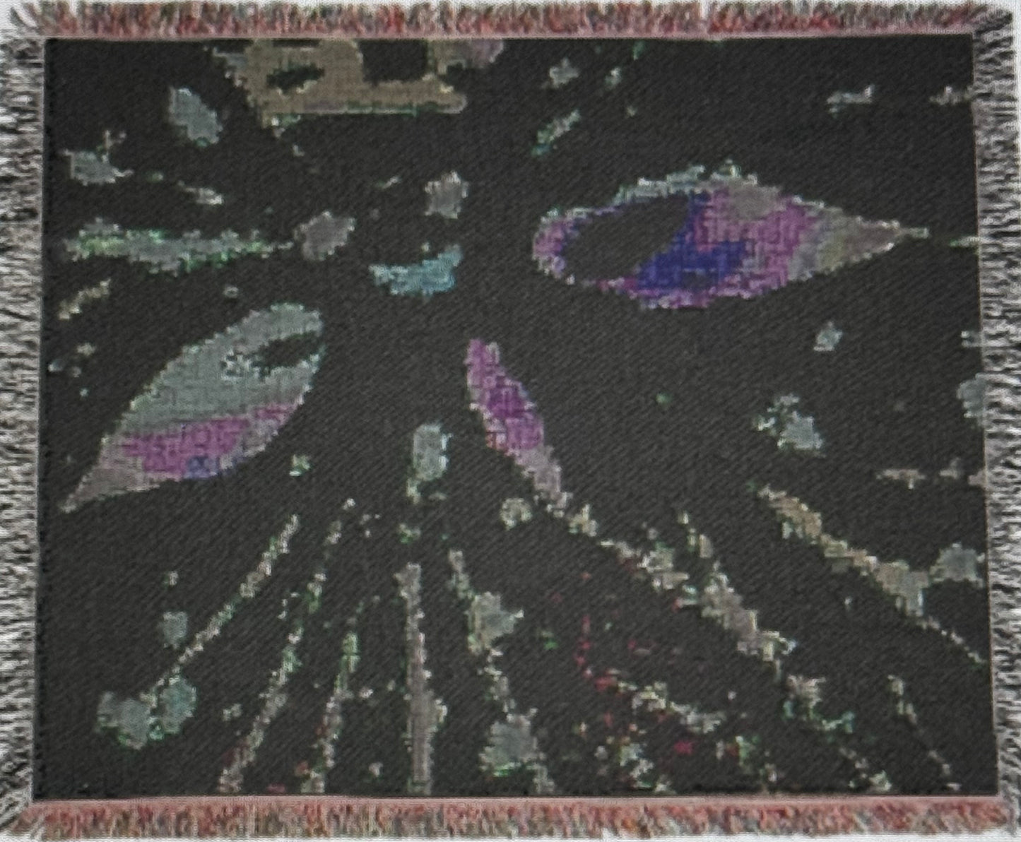 Woven Blanket - Pink Pulse of Echoes